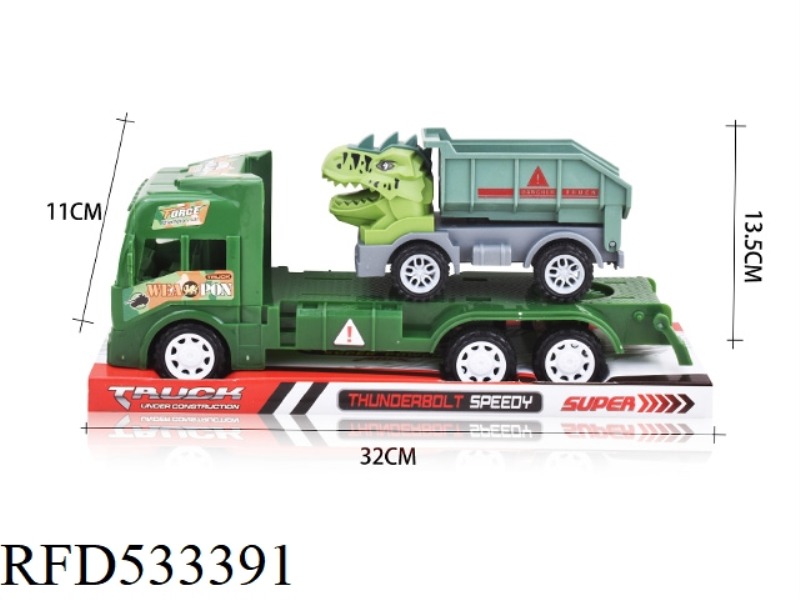 MILITARY INERTIA TRACTOR + DINOSAUR DUMP TRUCK