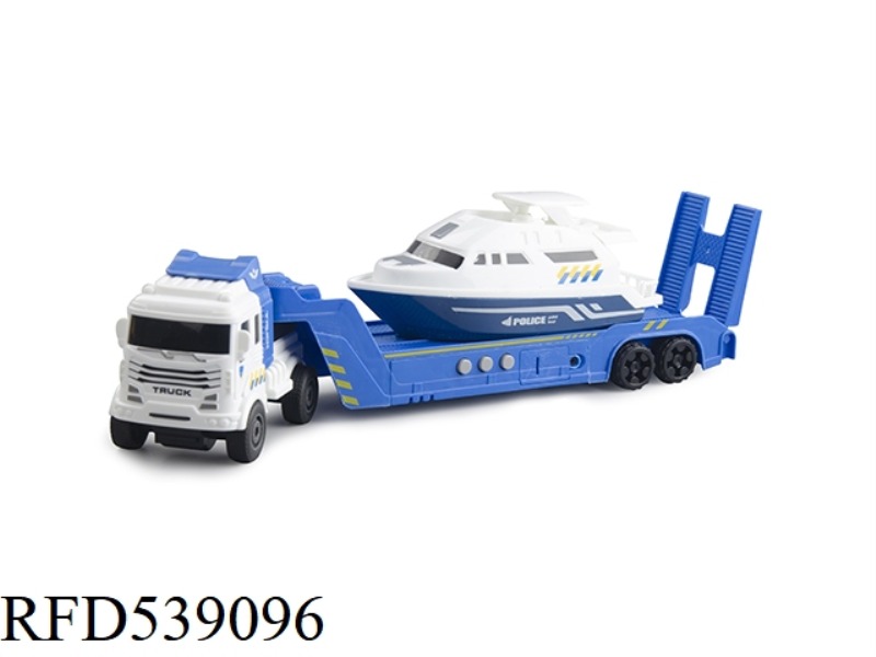 INERTIAL POLICE CAR TRAILER WITH BOAT (WITH MUSIC)