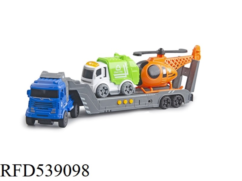 INERTIAL POLICE CAR TRAILER WITH MUSIC WITH BOILBACK SANITATION CAR