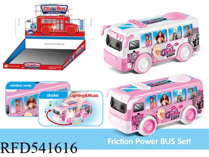 ABS BUS BARBIE INERTIA CAR 12PCS