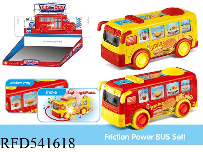 ABS BIG BUS HAMBURG INERTIA CAR 12PCS