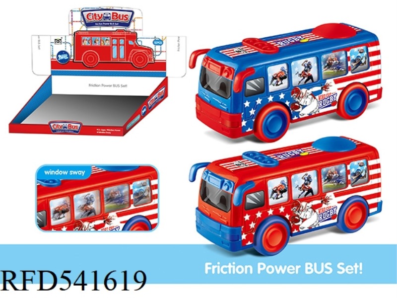 ABS BUS FOOTBALL INERTIA CAR 12PCS
