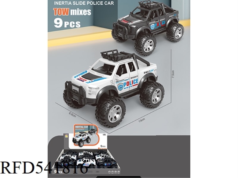 SIMULATION INERTIAL POLICE CAR 9PCS