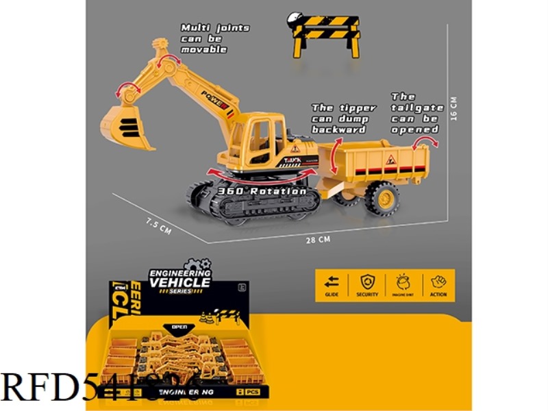 TRACK, EXCAVATOR AND BELT TRANSPORT (INERTIAL ENGINEERING VEHICLE) 8PCS