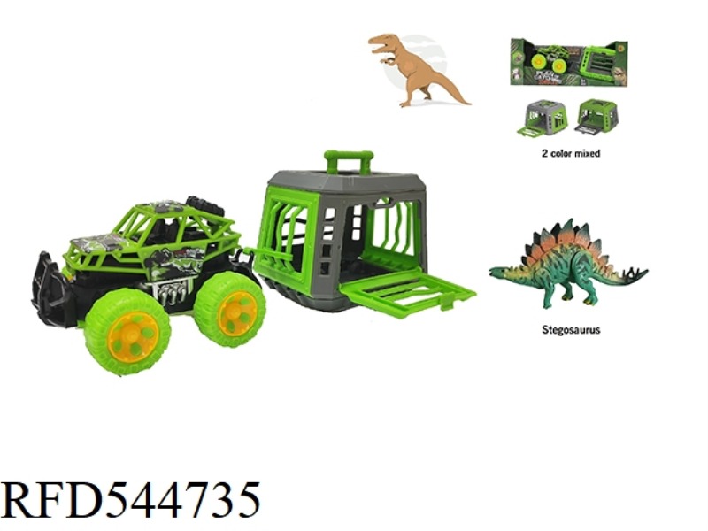 THE DRAGON CAPTURE PROGRAM'S SMALL CLIMBING INERTIA CAR WITH THE ELEGANT STEGOSAURUS, CAN SLIDE