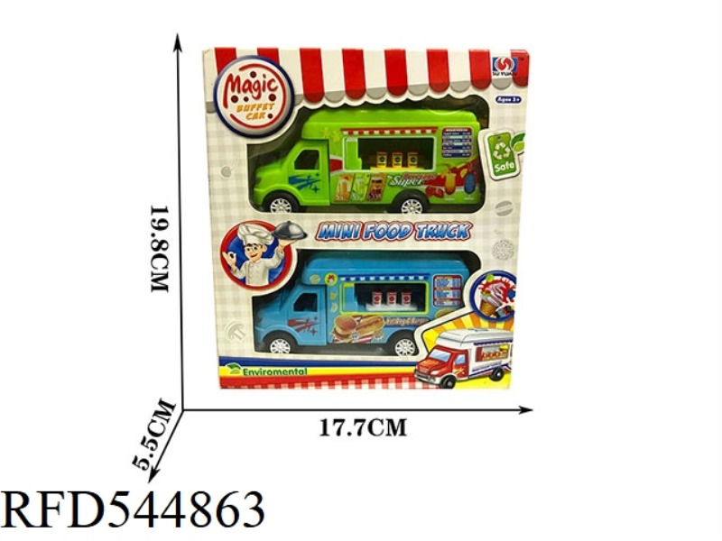 2 ONLY LOADED WITH CARTOON INERTIA FOOD TRUCKS