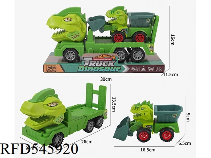 THE INERTIAL DINOSAUR TRAILER CARRIES THE SLIDING DINOSAUR CAR