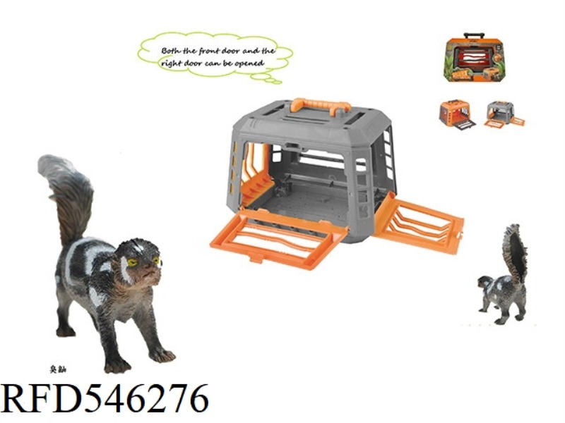 FOREST HUNTER HUNTING SKUNK, WITH CAGE, CAGE BODY 2 COLORS MIXED