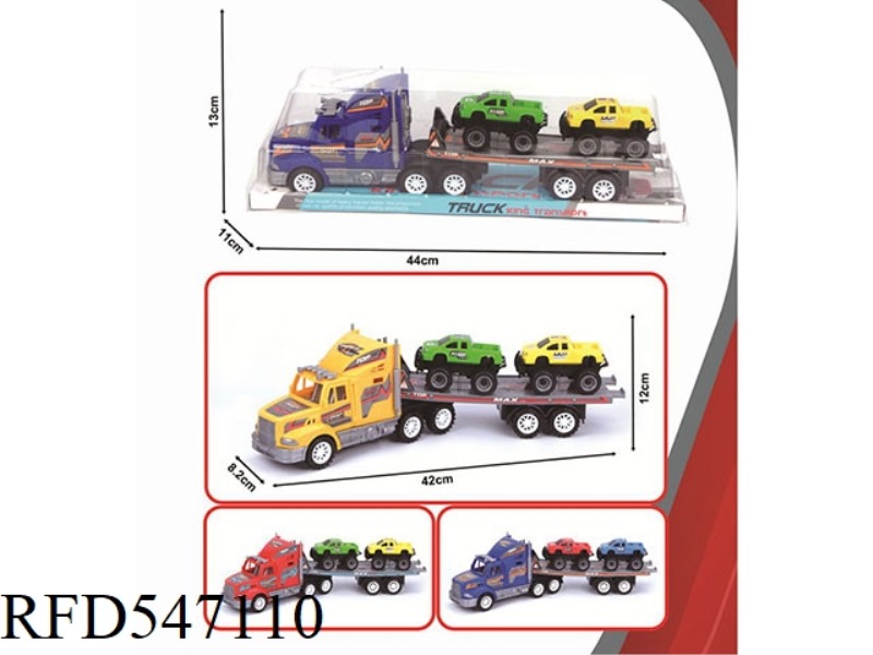 SINGLE-LAYER FLATBED TRAILER WITH INERTIAL TOW HEAD