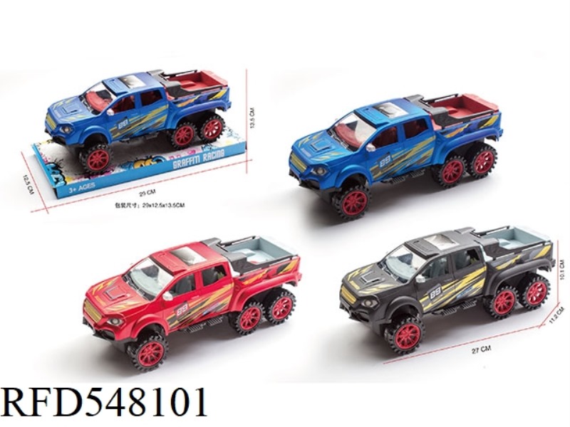 1:16 SIX-WHEELED MERCEDES PICKUP INERTIAL RACING CAR