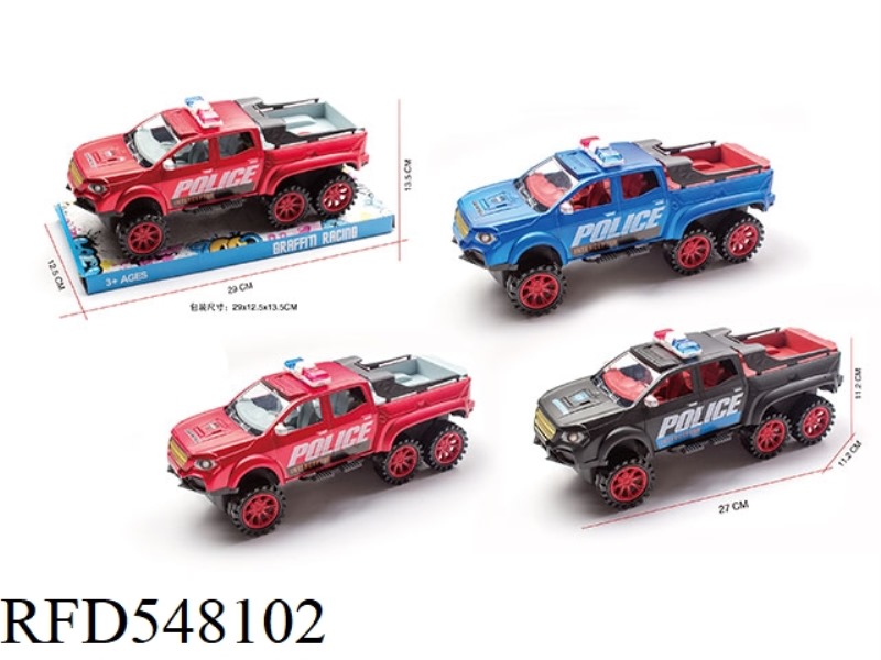 1:16 SIX-WHEELED MERCEDES PICKUP INERTIAL POLICE CAR