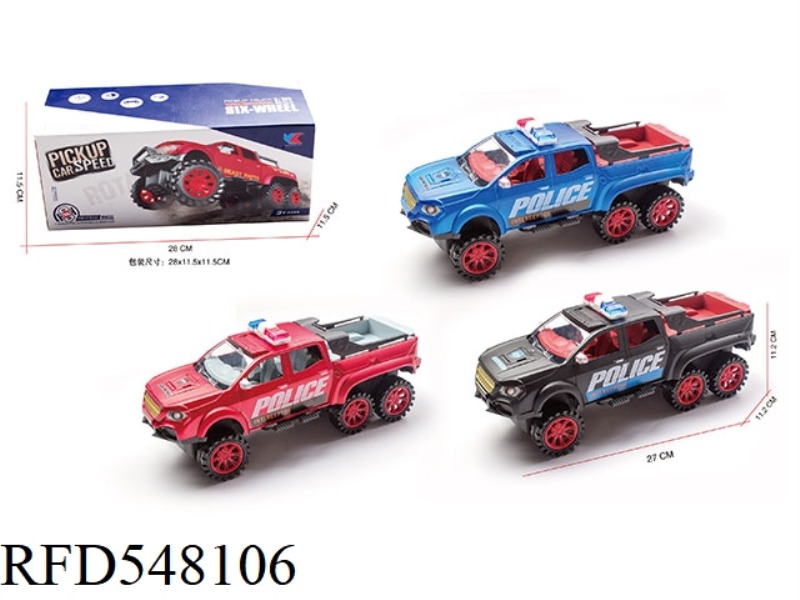 1:16 SIX-WHEELED MERCEDES PICKUP INERTIAL POLICE CAR