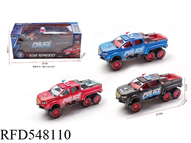 1:16 SIX-WHEELED MERCEDES PICKUP INERTIAL POLICE CAR