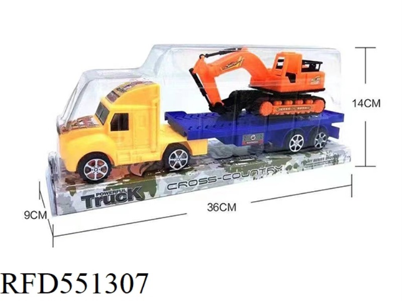 INERTIA TRACTOR TOWING EXCAVATOR