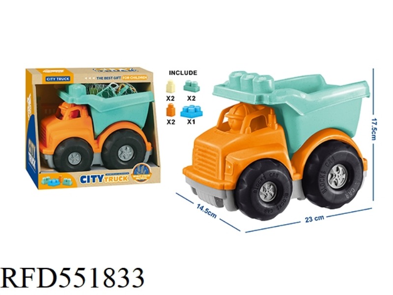 STRAW MATERIAL 7PCS PUZZLE SMALL ENGINEERING CAR