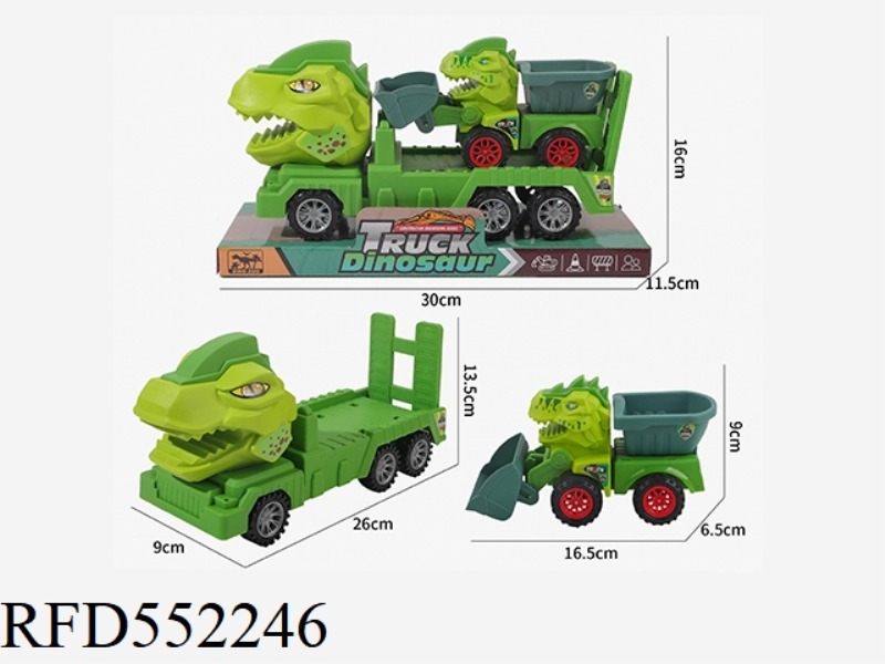 THE INERTIAL DINOSAUR TRAILER CARRIES THE SLIDING DINOSAUR CAR
