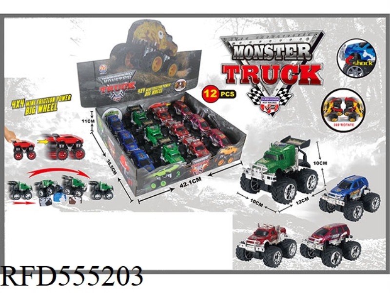FOUR DRIVE DOUBLE INERTIA OFF-ROAD MONSTER (12 PIECES)