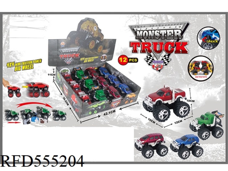 FOUR DRIVE DOUBLE INERTIA OFF-ROAD MONSTER (12 PIECES)