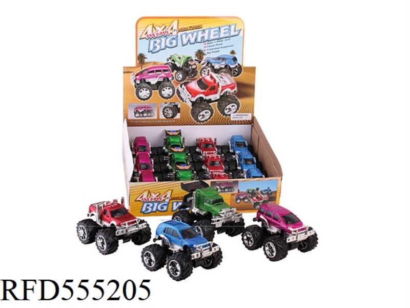 FOUR DRIVE DOUBLE INERTIA MONSTER CAR (FOUR MIXED) (12 PIECES)