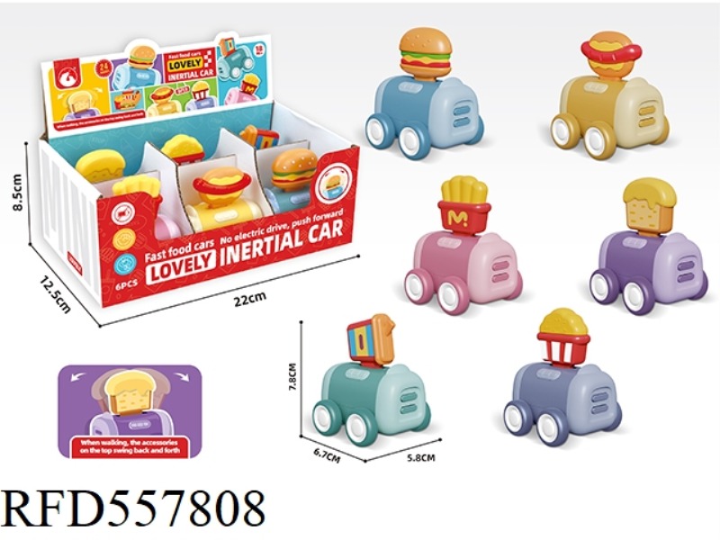 ENGLISH INERTIA FOOD TRUCK 6 MODELS 6PCS/ BOX