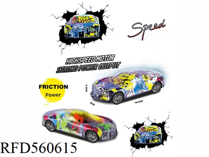 INERTIA TRANSPARENT SHELL GRAFFITI SPORTS CAR