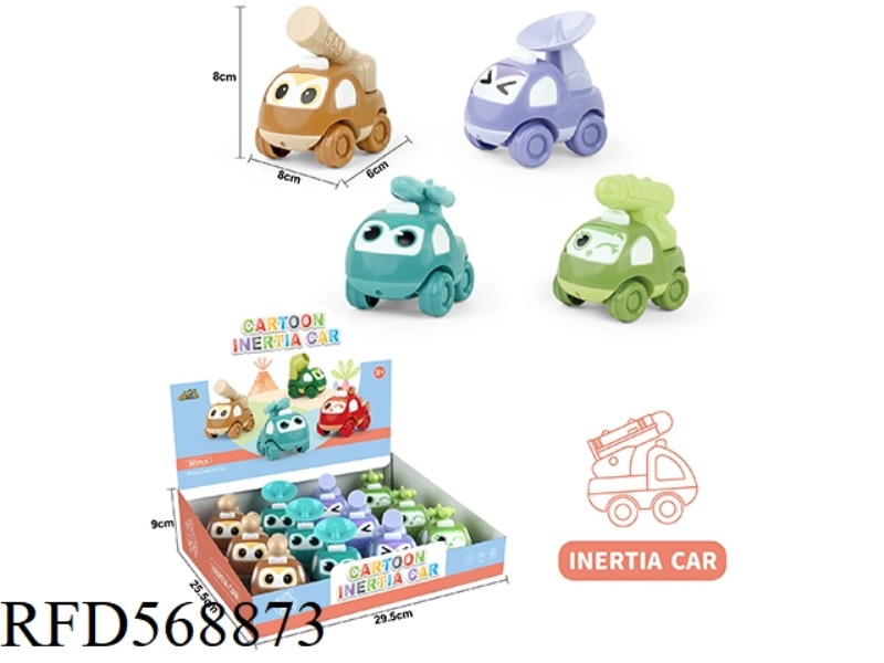 INERTIAL CARTOON MILITARY VEHICLE (12 PIECES)