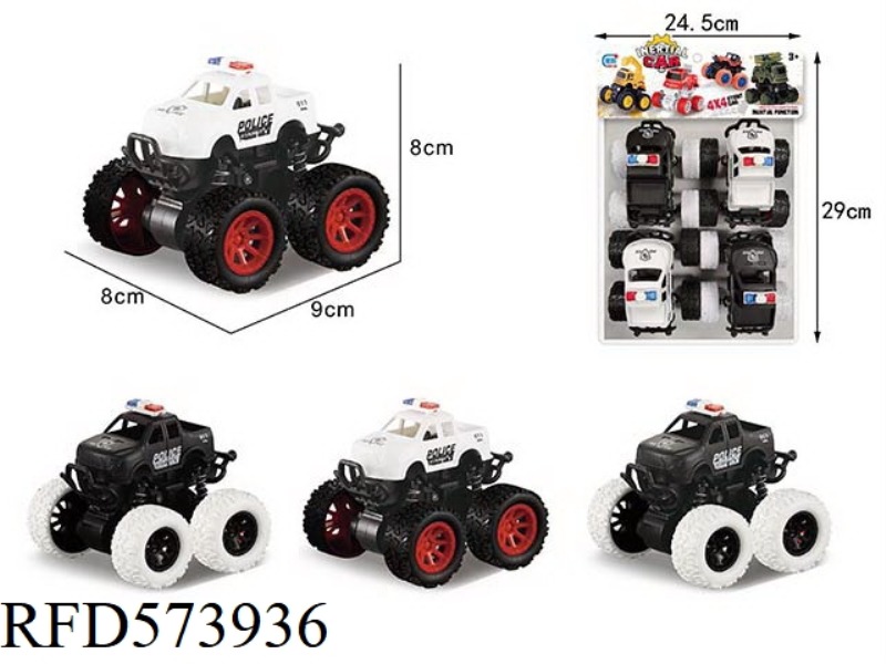 TWO INERTIAL POLICE CARS, FOUR OF THEM