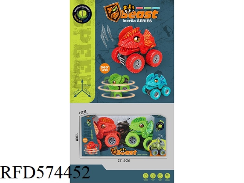 DINOSAUR BIGFOOT CAR 2PCS/ BOX