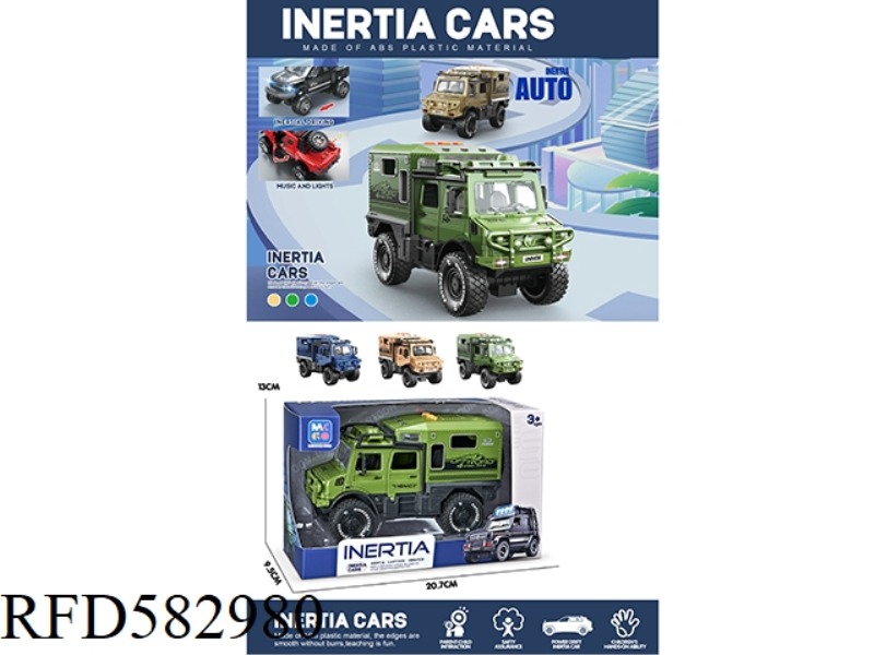 SIMULATION OF MERCEDES-BENZ UNIMOC INERTIAL CAR WITH LIGHTING AND SOUND EFFECTS.