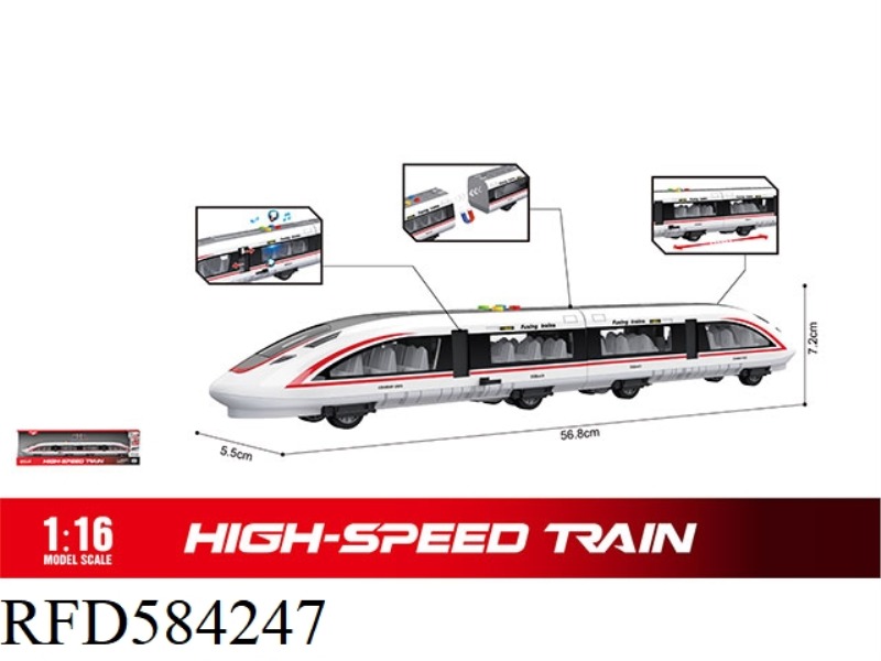 DOUBLE SECTION MAGNET HIGH-SPEED RAIL (MAGNETIC POWER ON, DOOR OPEN, WITH SOUND AND LIGHT)