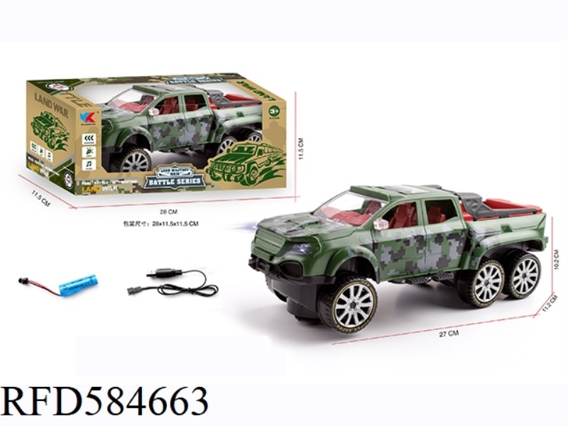 1: 16 SIX-WHEEL MERCEDES-BENZ PICKUP TRUCK ELECTRIC UNIVERSAL MILITARY SIMULATION VEHICLE WITH LIGHT