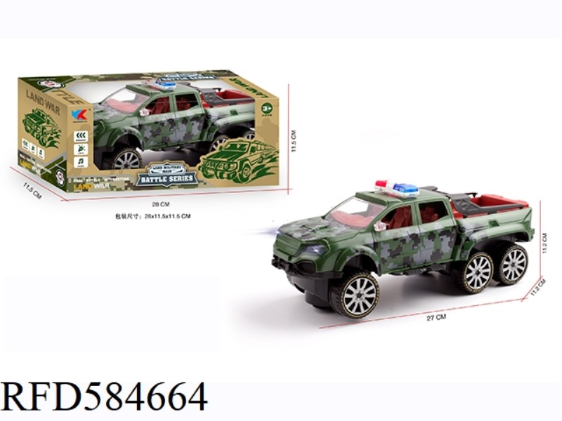 1: 16 SIX-WHEEL MERCEDES-BENZ PICKUP TRUCK ELECTRIC UNIVERSAL MILITARY POLICE CAR WITH LIGHTING AND