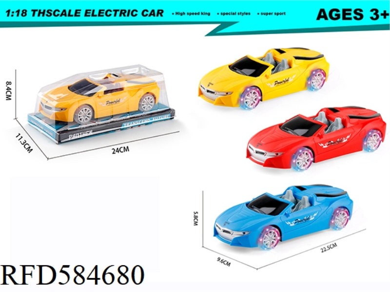 1: 18 BMW INERTIA CONVERTIBLE+FOUR-WHEEL COLORFUL LIGHTS