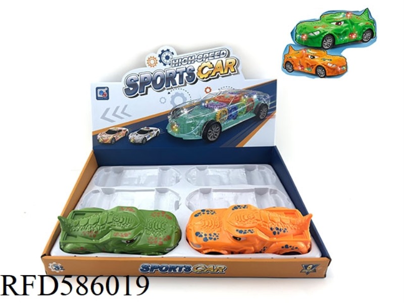INERTIAL SOUND AND LIGHT SOLID COLOR DINOSAUR CAR