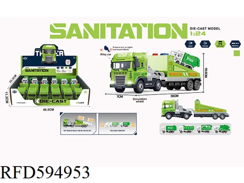 INERTIAL ALLOY RESCUE TRAILER WITH SANITATION VEHICLE WITH LIGHTING AND MUSIC 6PCS