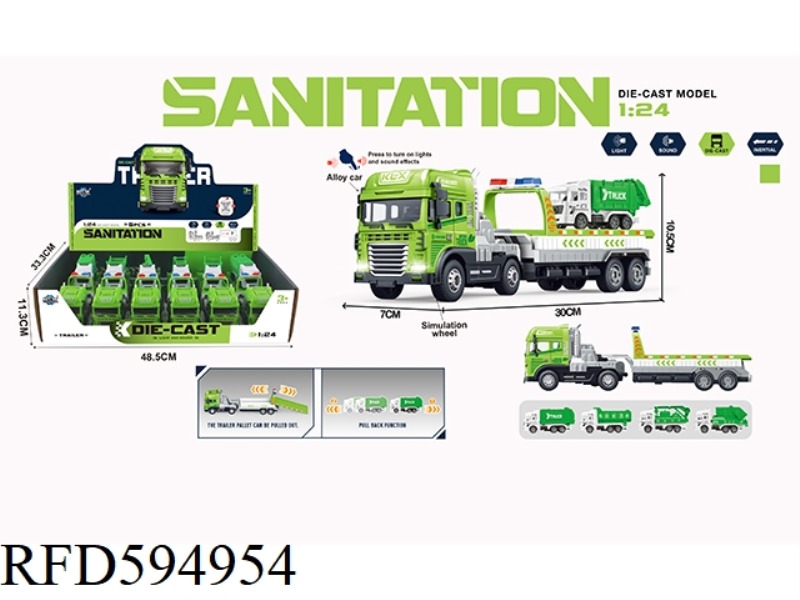 INERTIAL ALLOY RESCUE TRAILER WITH SANITATION VEHICLE WITH LIGHTING AND MUSIC 6PCS