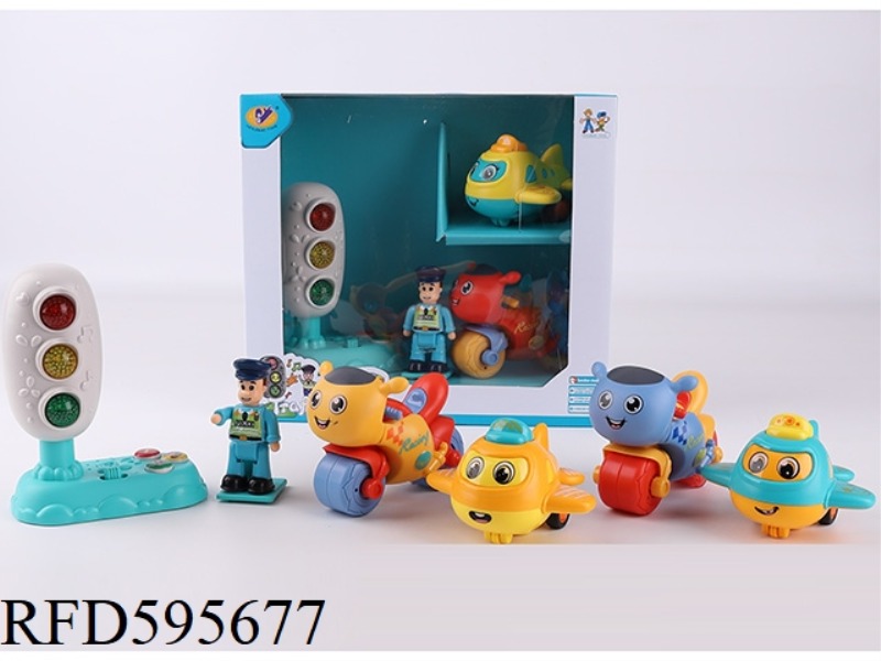 MUSIC TRAFFIC LIGHTS + INERTIAL AIRCRAFT + INERTIAL MOTORBIKE RACING MODEL