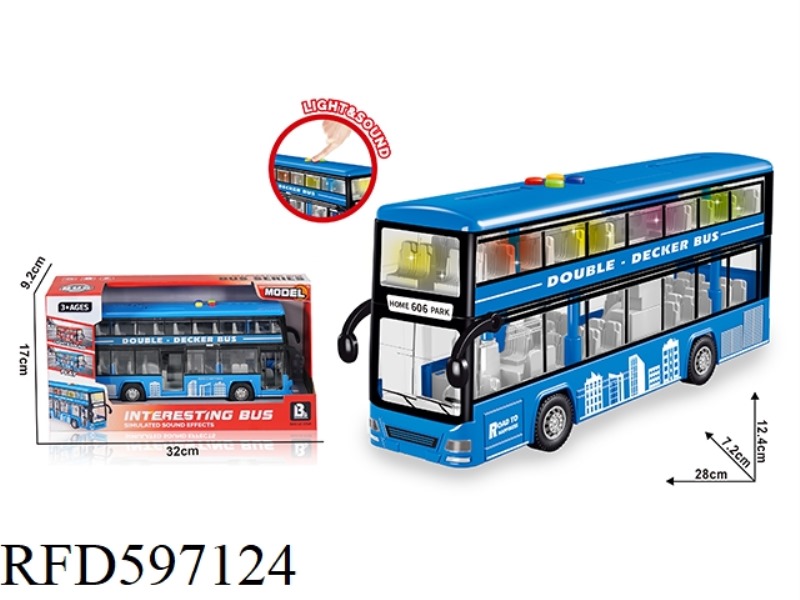 ACOUSTO-OPTIC INERTIAL DOUBLE-DECKER BUS-BLUE