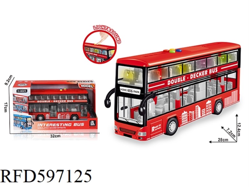 ACOUSTO-OPTIC INERTIAL DOUBLE-DECKER BUS-RED