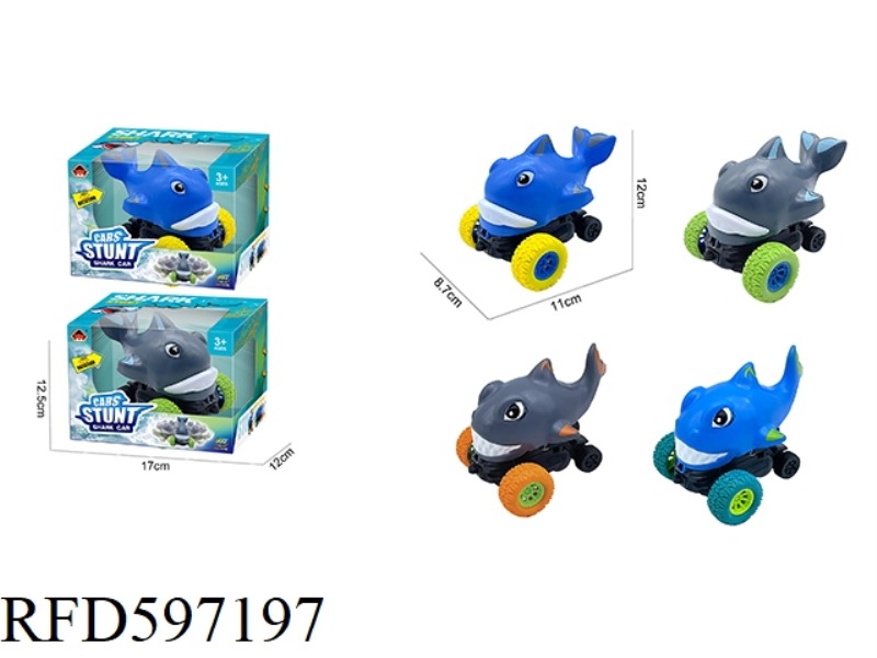 PLASTIC SHARK AND DOLPHIN STUNT CAR