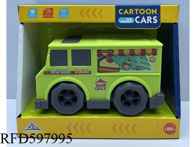 (LIGHT AND SOUND) CARTOON DESSERT CAKE FAST FOOD TRUCK-INERTIA