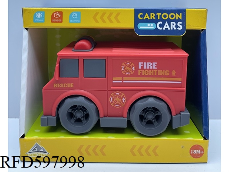 (LIGHT AND SOUND) CARTOON FIRE TRUCK-INERTIA