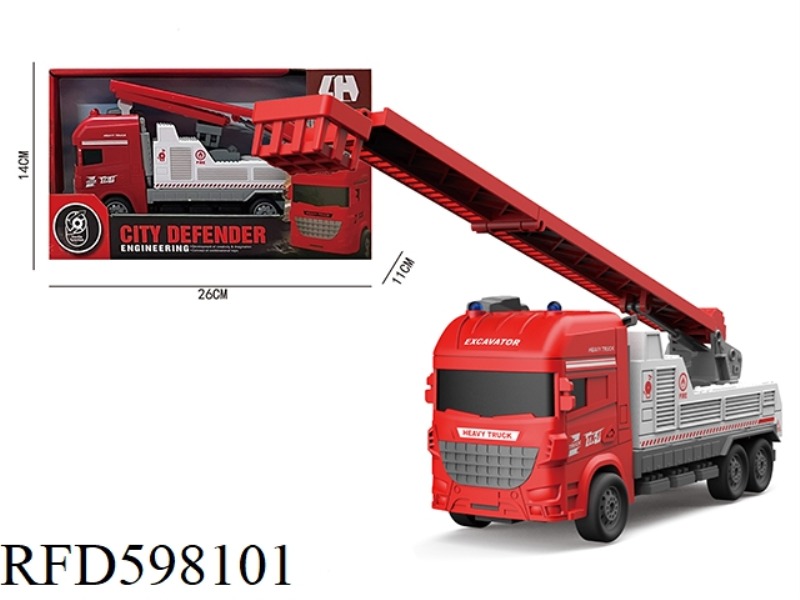 ACOUSTO-OPTIC MUSIC INERTIA LIFT FIRE ENGINE (RED LADDER)