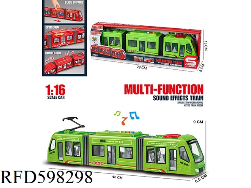 1:16 TAXIING URBAN LIGHT RAIL (WITH LIGHTS AND SOUNDS & TURNABLE DOORS)