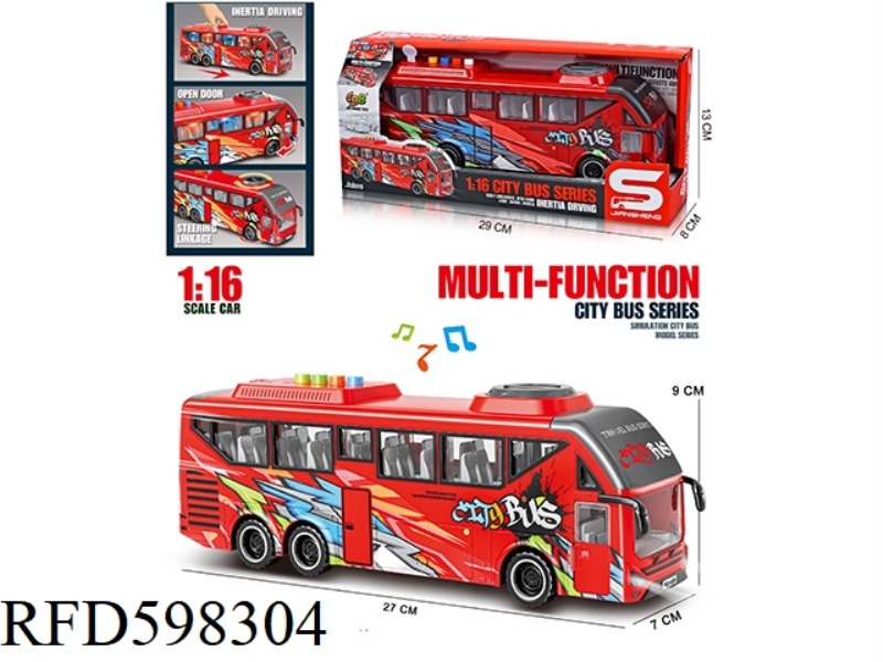 1:16 INERTIA GRAFFITI CITY BUS (WITH LIGHT AND SOUND & TURNABLE DOOR)