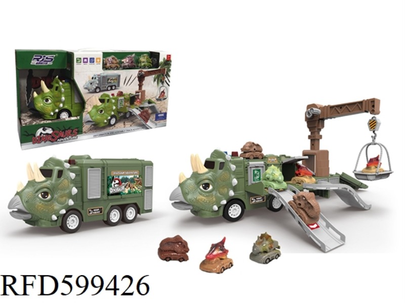 TRICERATOPS DEFORMATION TRACK INERTIA CAR (GREEN)