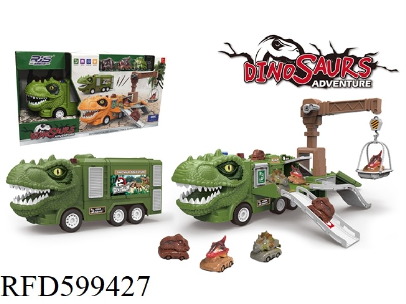 TYRANNOSAURUS REX DEFORMED TRACK INERTIA CAR (YELLOW)