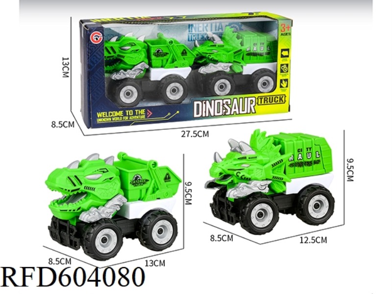 MEDIUM AND LARGE SIZE 2 EQUIPPED WITH INERTIA DINOSAUR SANITATION TRUCK