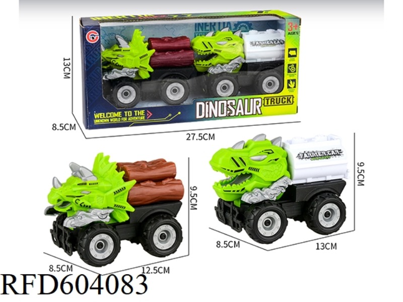 MEDIUM AND LARGE SIZE 2 WITH INERTIA DINOSAUR FARMER TRUCK