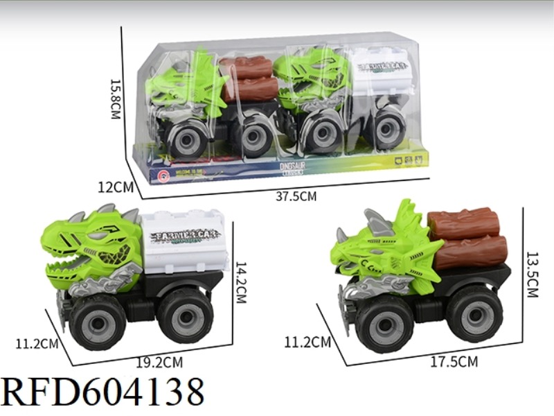 TWO LARGE ONES WITH INERTIA DINOSAUR FARMER TRUCK